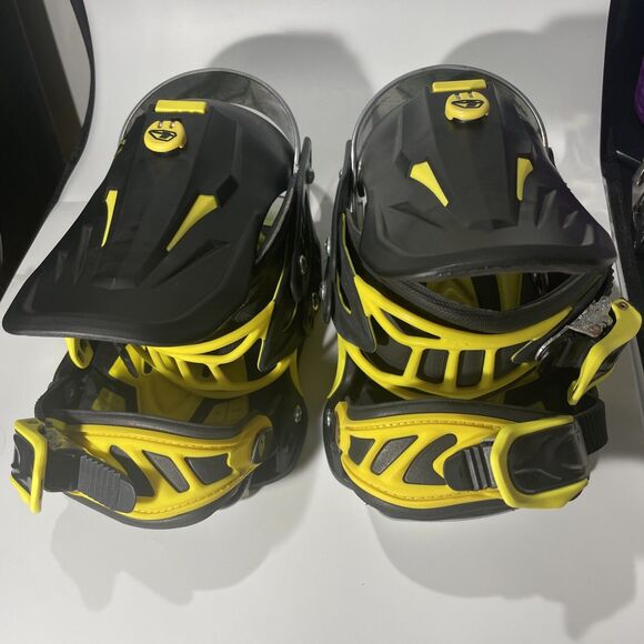 Drake F-60 Black/Yellow Snowboard Bindings Size Medium Made in Italy - Picture 1 of 13